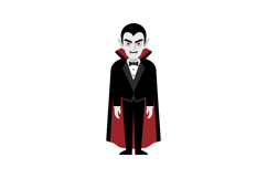 Dracula character in elegant tuxedo with flat design vector Product Image 1