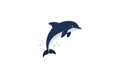 Dolphin jumping gracefully in a playful flat vector illustra Product Image 1