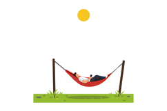 Person relaxing in a hammock under the sun, flat vector art Product Image 1