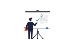 Business professional presenting data in minimal flat vector Product Image 1