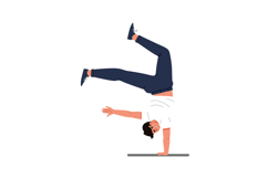 Person performing a handstand in a flat vector illustration Product Image 1