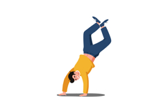 Person performing a handstand in vibrant flat vector illustr Product Image 1