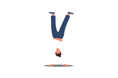Person performing handstand in minimal flat design vector il Product Image 1