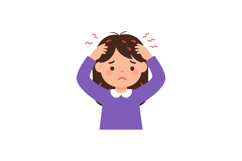 Girl expressing frustration with headache in flat vector ill Product Image 1