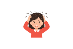 Young girl expressing stress and anxiety in flat vector art Product Image 1