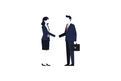 Business professionals shaking hands in minimal flat vector Product Image 1