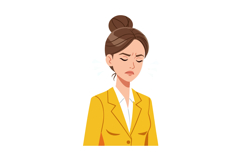 Woman in yellow blazer with upset expression vector illustra Product Image 1