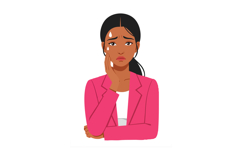 Woman in pink jacket stressed and worried expression vector Product Image 1