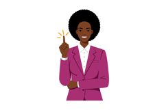 African American woman with afro hairstyle pointing finger i Product Image 1