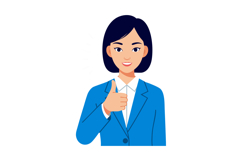 Woman in Blue Blazer Giving Thumbs Up Gesture Vector Illustr Product Image 1