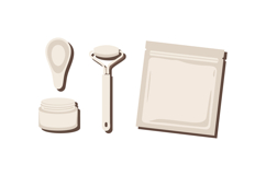 Facial skincare cream jar roller and sheet mask vector illus Product Image 1