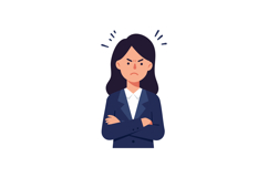 Angry businesswoman with crossed arms expressing frustration Product Image 1