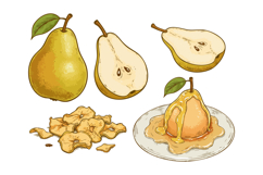 Pear fruit slices and whole pear with ginger root and honey Product Image 1