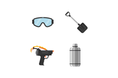 Paintball Equipment Set with Mask Gun Shovel and Air Tank Ve Product Image 1