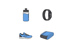 Fitness essentials water bottle running shoe fitness tracker Product Image 1