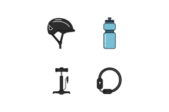 Bicycle Helmet Water Bottle Pump and Lock Cycling Equipment Product Image 1