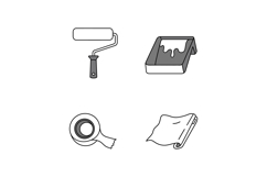 Painting tools vector illustration with roller brush paint t Product Image 1
