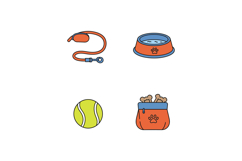 Dog accessories set with leash, water bowl, tennis ball, and Product Image 1