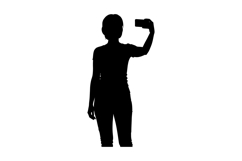 Woman Taking Selfie with Smartphone Silhouette Vector Illust Product Image 1