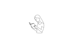 Young woman reading book line art simple vector illustration Product Image 1
