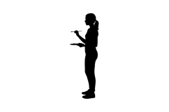 Woman painting silhouette holding palette and brush artistic Product Image 1