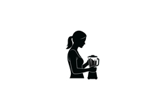 Woman using blender silhouette vector illustration healthy l Product Image 1