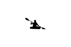 Kayaking silhouette with paddle and boat vector illustration Product Image 1