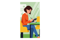 Woman writing notes in casual outfit at table indoor modern Product Image 1