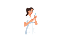Female Nurse Preparing Syringe Medical Injection Healthcare Product Image 1