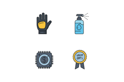 Safety glove hand sanitizer microchip digital award vector i Product Image 1