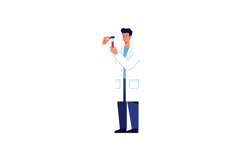 Male Scientist Holding Test Tube and Dropper in Lab Coat Vec Product Image 1