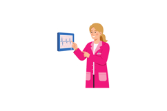 Female Doctor Analyzing Heart Rate Monitor in Medical Settin Product Image 1