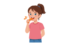Girl eating fresh carrot healthy snack vector illustration i Product Image 1