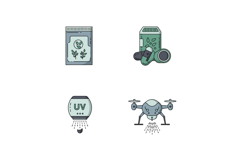 Agricultural drone spraying plants with UV light and capsule Product Image 1