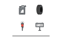 Car Maintenance and Racing Equipment Vector with Oil Can Tir Product Image 1
