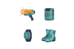 Electric stun gun with battery pack watch and tactical boots Product Image 1