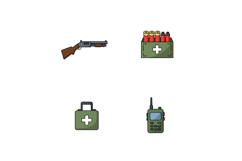 Shotgun medical kit radio communication ammunition vector il Product Image 1