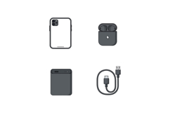 Wireless earphones smartphone charger and accessories vector Product Image 1