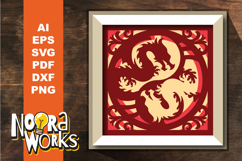 Dragon Yin Yang Shadow Box SVG Product Image 1