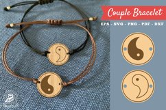 Yin Yang Laser Cut Couple Bracelet SVG Product Image 1