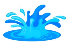 Cartoon splash effect. Blue water motion flash Product Image 1