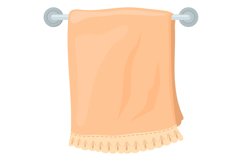 Fluffy towel. Hanging soft cloth. Cartoon textile Product Image 1