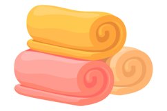 Towel rolls stack. Bunch of rolled soft textile Product Image 1