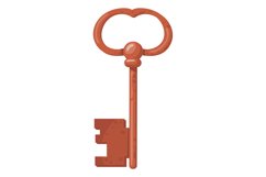 Retro bronze key. Metal unlock cartoon symbol Product Image 1