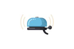 Blue Bicycle Bell Ringing Sound Icon Vector Illustration for Product Image 1