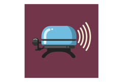 Bicycle Bell Icon Signaling Sound on Purple Background Vecto Product Image 1