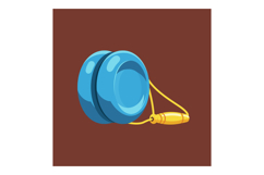 Yo-yo toy blue color with wooden handle vector illustration Product Image 1