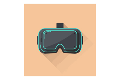 Virtual reality goggles flat design with long shadow on beig Product Image 1