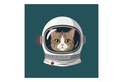 Cat wearing astronaut helmet space exploration vector illust Product Image 1