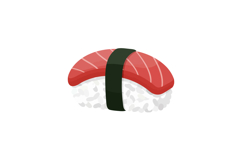 Sushi Nigiri with Salmon Slice and Seaweed Wrap Vector Illus Product Image 1